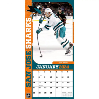 San Jose Sharks naptár 2024 Wall Calendar