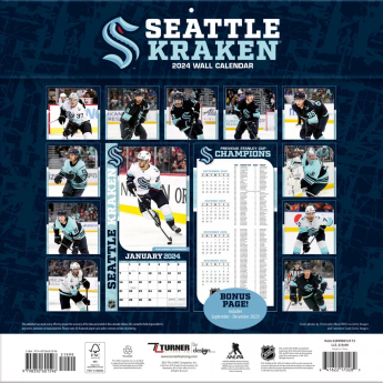 Seattle Kraken naptár 2024 Wall Calendar