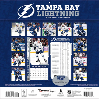 Tampa Bay Lightning naptár 2024 Wall Calendar