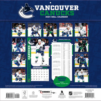 Vancouver Canucks naptár 2024 Wall Calendar