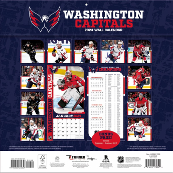 Washington Capitals naptár 2024 Wall Calendar