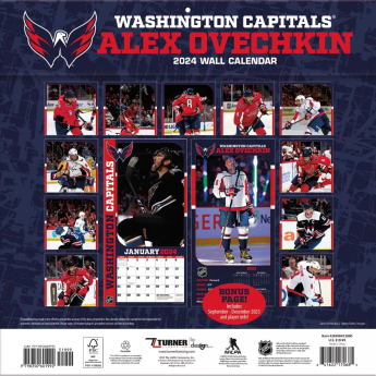 Washington Capitals naptár Alexander Ovechkin #8 2024 Wall Calendar