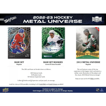 NHL dobozok NHL hokikártyák 2022-23 Upper Deck Skybox Metal Universe Hobby Box