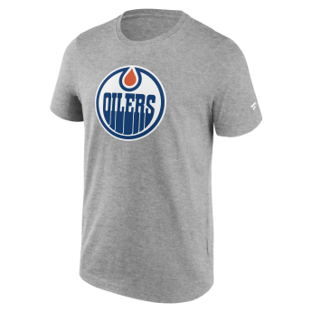 Edmonton Oilers férfi póló Primary Logo Graphic Sport Gray Heather