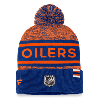Edmonton Oilers téli sapka Authentic Pro Rink Heathered Cuffed Pom Knit