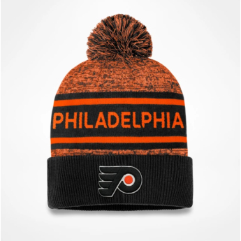 Philadelphia Flyers téli sapka Authentic Pro Rink Heathered Cuffed Pom Knit