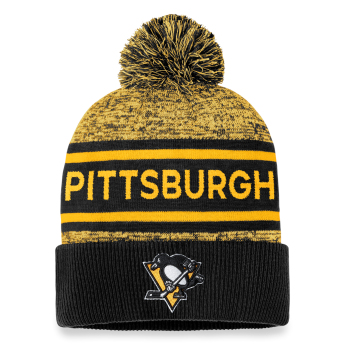 Pittsburgh Penguins téli sapka Authentic Pro Rink Heathered Cuffed Pom Knit