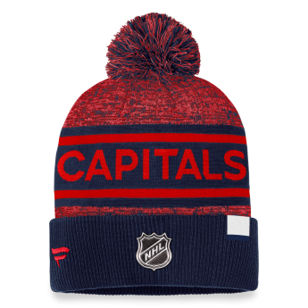 Washington Capitals téli sapka Authentic Pro Rink Heathered Cuffed Pom Knit