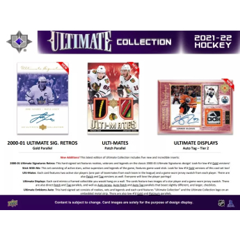 NHL dobozok NHL hokikártyák 2021-22 Upper Deck Ultimate Hobby Box