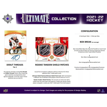 NHL dobozok NHL hokikártyák 2021-22 Upper Deck Ultimate Hobby Box