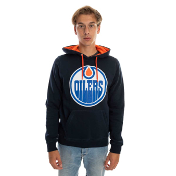 Edmonton Oilers férfi kapucnis pulóver Core 47 BALLPARK Pullover Hood Fall Navy