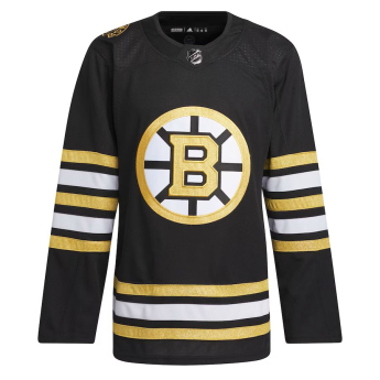 Boston Bruins hoki mez adidas Black 100th Anniversary Primegreen Authentic Jersey