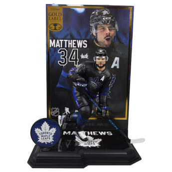 Toronto Maple Leafs bábu Auston Matthews #34 Figure SportsPicks THIRD JERSEY GOLD LABEL