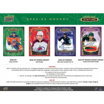 NHL dobozok NHL hokikártyák 2022-23 Upper Deck Stature Hobby Box