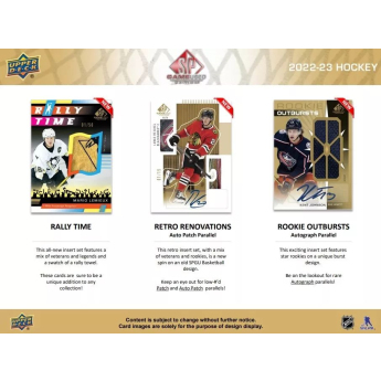 NHL dobozok NHL hokikártyák 2022-23 Upper Deck SP Game Used Hobby Box