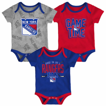New York Rangers csecsemő rugdalózó 3-pack Game Time S/S Creeper Set - Newborn