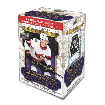 NHL dobozok NHL hokikártyák 2023-24 Upper Deck Artifacts Blaster Box