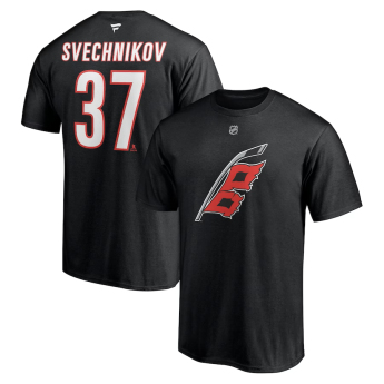 Carolina Hurricanes férfi póló Andrei Svechnikov #37 Authentic Stack Name & Number