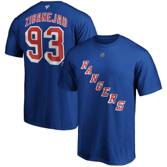 New York Rangers férfi póló Mika Zibanejad #93 Name & Number blue