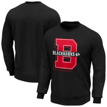 Chicago Blackhawks férfi pulóver College Letter Crew Sweatshirt