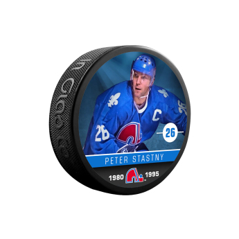 Qubec Nordiques korong Peter Stastny #26 Souvenir Collector Hockey Puck