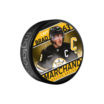 Boston Bruins korong Brad Marchand #63 Souvenir Collector Hockey Puck In Cube