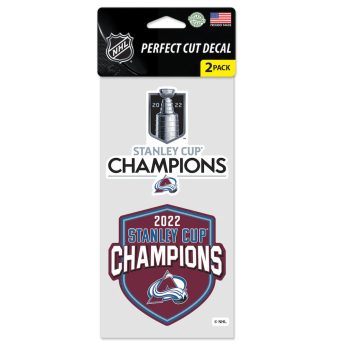 Colorado Avalanche matrica 2022 Stanley Cup Champions 4 x 8 Perfect-Cut Decal 2-Pack