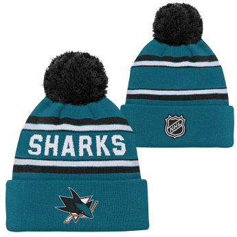 San Jose Sharks gyerek téli sapka Jacquard Cuffed Knit With Pom