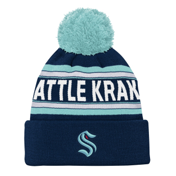 Seattle Kraken gyerek téli sapka Jacquard Cuffed Knit With Pom
