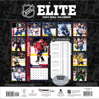 NHL termékek naptár NHL Elite 2024 Wall Calendar