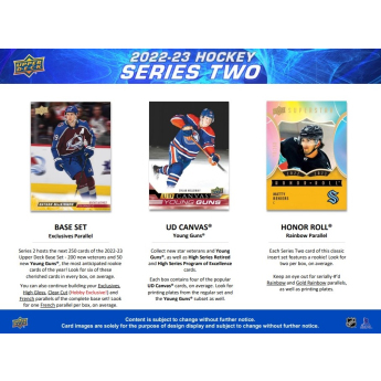 NHL dobozok NHL hokikártyák 2022-23 Upper Deck Series 2 Hobby Box