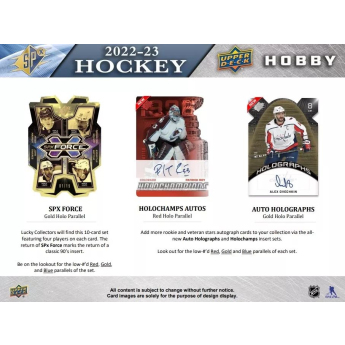 NHL dobozok NHL hokikártyák 2022-23 Upper Deck SPx Hockey Hobby Box