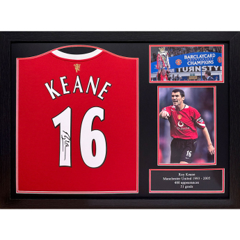 Legendák bekeretezett mez Manchester United FC 2020-2022 Keane Signed Shirt (Framed)