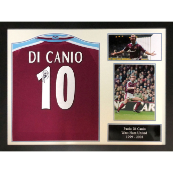 Legendák bekeretezett mez West Ham United FC 2000 Di Canio Signed Shirt (Framed)
