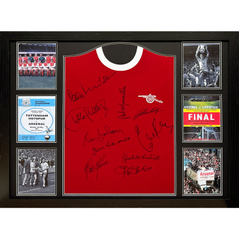 Legendák bekeretezett mez Arsenal FC 1971 Double Winners Signed Shirt (Framed) red