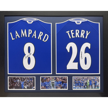 Legendák bekeretezett mezek Chelsea FC 2000 Lampard & Terry Signed Shirts (Dual Framed)