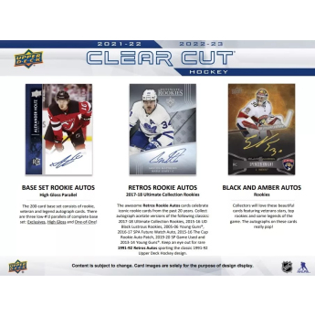 NHL dobozok NHL hokikártyák 2022-23 Upper Deck Clear Cut Hobby Box