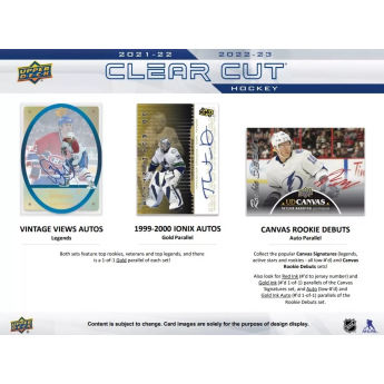 NHL dobozok NHL hokikártyák 2022-23 Upper Deck Clear Cut Hobby Box