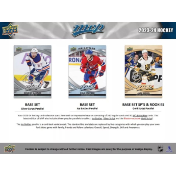 NHL dobozok NHL hokikártyák 2023-24 Upper Deck MVP Hockey Blaster Box