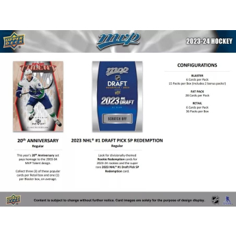NHL dobozok NHL hokikártyák 2023-24 Upper Deck MVP Hockey Blaster Box