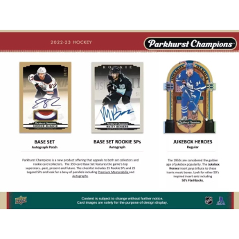 NHL dobozok NHL hokikártyák 2022-23 Upper Deck Parkhurst Champions Hockey Hobby Box