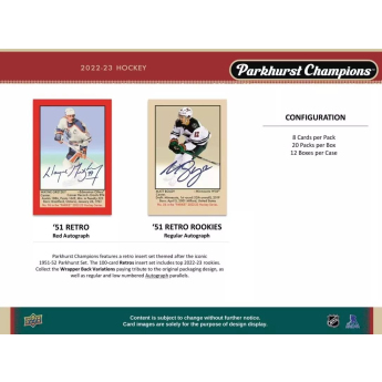 NHL dobozok NHL hokikártyák 2022-23 Upper Deck Parkhurst Champions Hockey Hobby Box