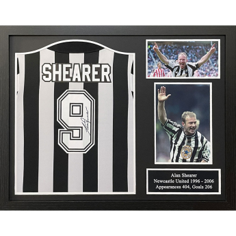Legendák bekeretezett mez Newcastle United FC 1996-2006 Shearer Signed Shirt (Framed)