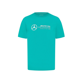 Mercedes AMG Petronas férfi póló Large Logo Ultra Teal F1 Team 2024
