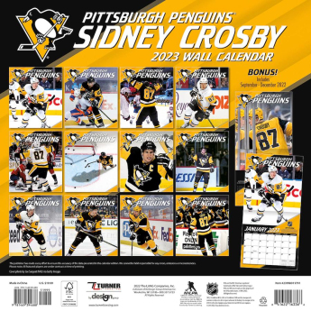 Pittsburgh Penguins naptár Sidney Crosby #87 2023 Wall Calendar