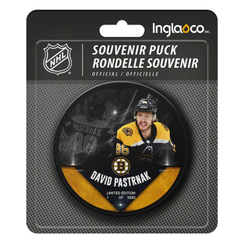 Boston Bruins korong David Pastrňák #88  Exclusive Player Hockey Puck - Limited Edition of 1000