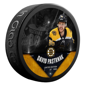 Boston Bruins korong David Pastrňák #88  Exclusive Player Hockey Puck - Limited Edition of 1000