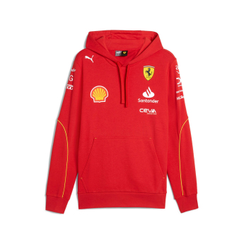 Ferrari férfi kapucnis pulóver Driver Hoody red F1 Team 2024