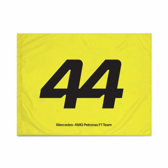 Mercedes AMG Petronas zászló Lewis Hamilton yellow F1 Team 2024