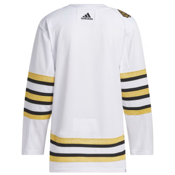 Boston Bruins hoki mez adidas White 100th Anniversary Primegreen Authentic Jersey